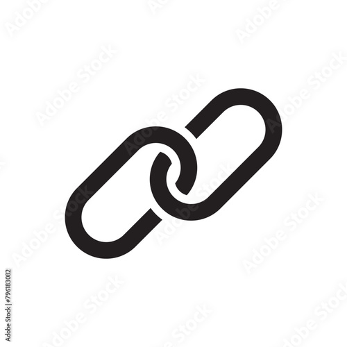 Chain link icon isolated on white background. Hyperlink sign symbol