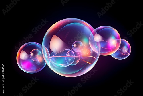 Iridescent Soap Bubble Gradients: Captivating Colorful Light Orbs