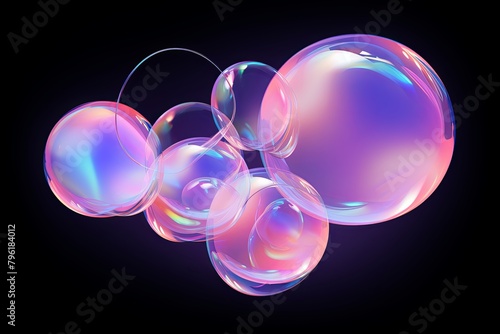 Iridescent Soap Bubble Gradients: Captivating Colors of Light Orbs.