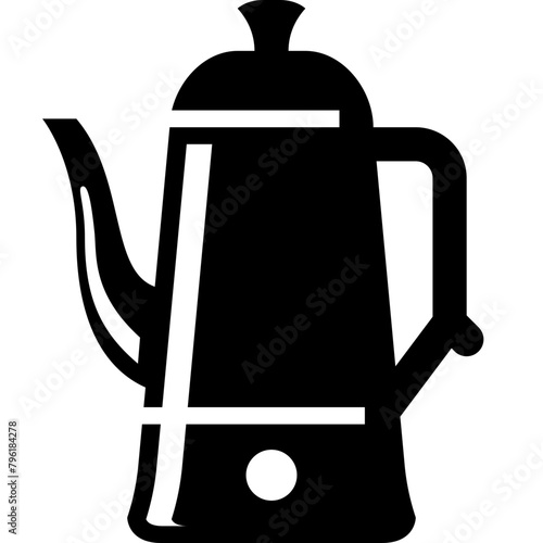 electric coffee percolator pot or coffee maker traditional solid icon