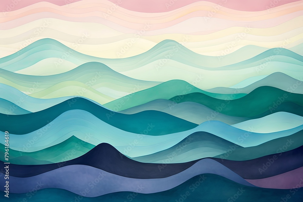 Misty Highland Gradient Moods: Serene Waves of Highland Color Misty Highland Gradient Moods: Serene Waves of Highland Color