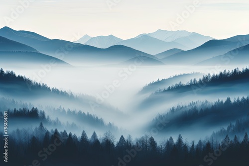 Mysterious Fog Gradient Overlays  Mountain Mist Ethereal Layers Captured in Photosolute