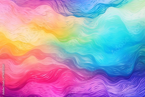 Psychedelic Acid Wash: Colorful Abstract Waves Gradient Art