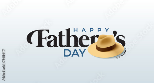 Happy Father’s Day Calligraphy greeting card. Vector illustration.