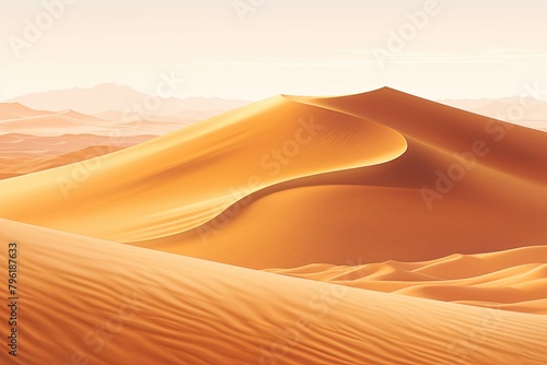 Golden Dune Beauty: Surreal Sahara Sand Dune Gradients