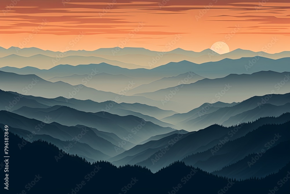 Smokey Mountain Range Gradients: Dusky Shades Grandeur Smokey Mountain Range Gradients: Dusky Shades Grandeur