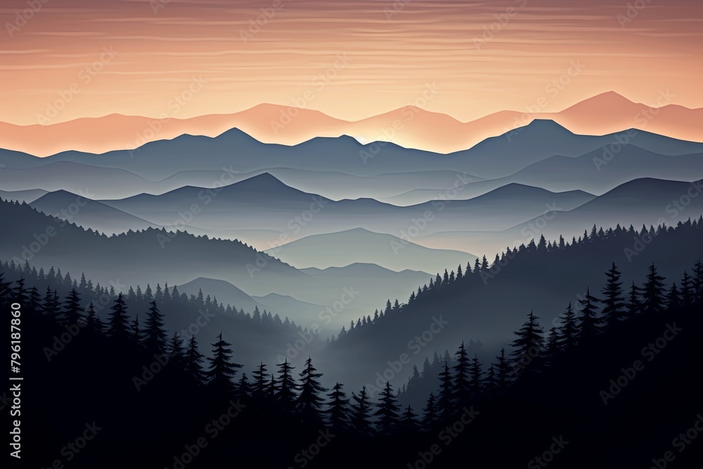 Smokey Mountain Transitions: A Palette of Foggy Gradients
