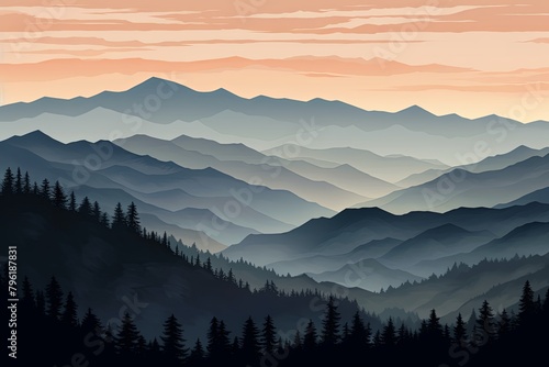 Smokey Mountain Dusk: Gradient Shades in the Range © Michael