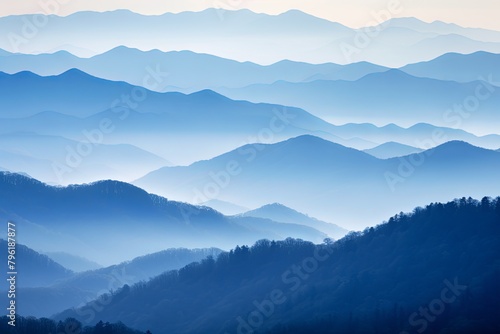 Smokey Mountain Range: Foggy Hues in Gradients © Michael