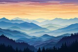 Smokey Mountain Range Gradients: Peaceful Mountain Art Capture