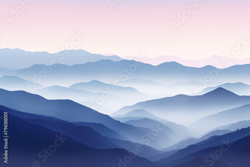 Smokey Mountain Gradients  Misty Mountain Range Wallpaper