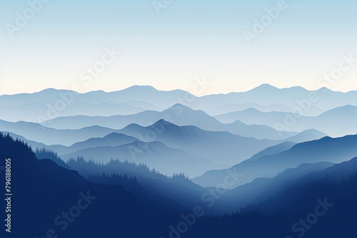 Smokey Mountain Range Mist: Mystical Gradient Wallpaper © Michael