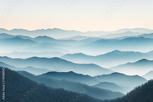 Smokey Mountain Gradient Serenity: Misty Range Wallpaper
