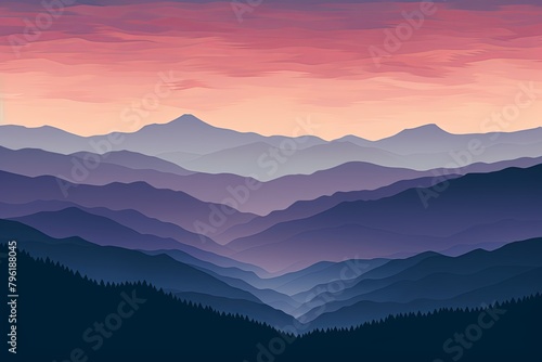 Smokey Gradients: Muted Mountain Range Colors Symphony © Michael