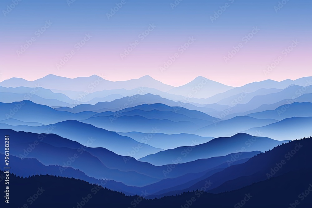 Smokey Mountain Gradient Peaks: Soft Gradient Image for Web Design