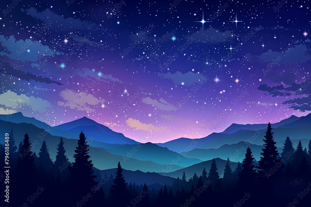 Starry Night Sky Gradients: Cosmic Night Art Infusion Starry Night Sky Gradients: Cosmic Night Art Infusion