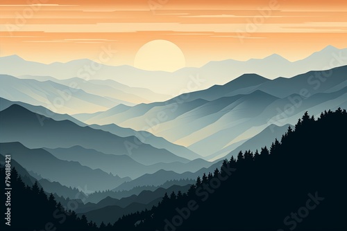 Smokey Mountain Tranquil Peak: Gradients of Nature's Shades © Michael