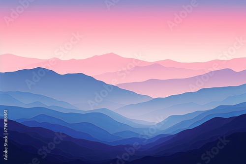 Smokey Mountain Range Gradients: Tranquil Mountain Gradient Poster