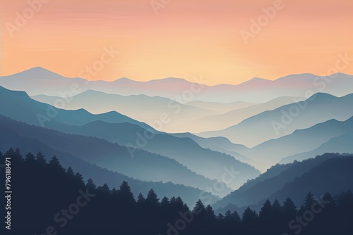Smokey Mountain Shades: Tranquil Gradients of Peak Tones