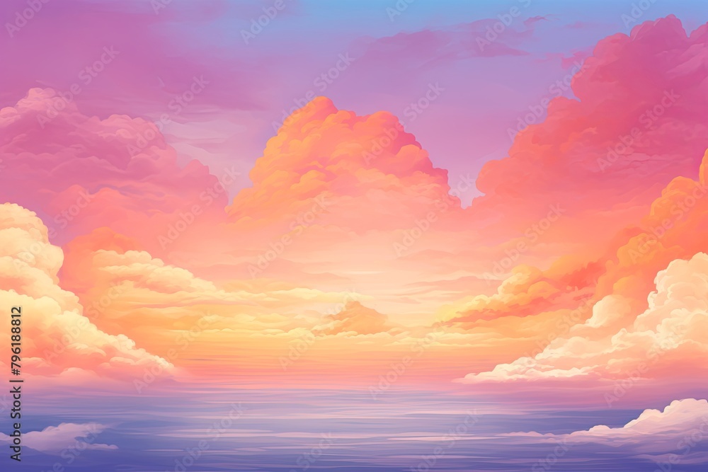 Sunset Horizon Gradient Panoramas: Majestic Sunset Sky Art