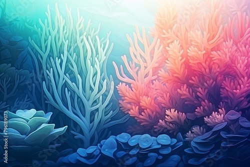 Coral Reef Magenta Abyss - Aqua Marine Gradient Hues Photoshoot