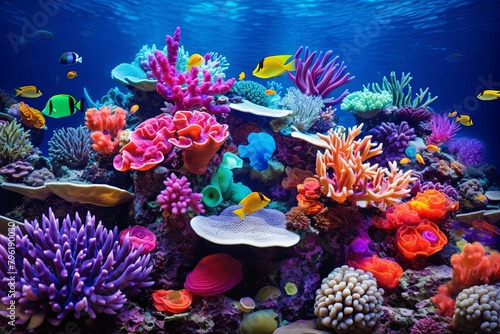 Vibrant Underwater Reef Coral Gradients in the Ecosystem