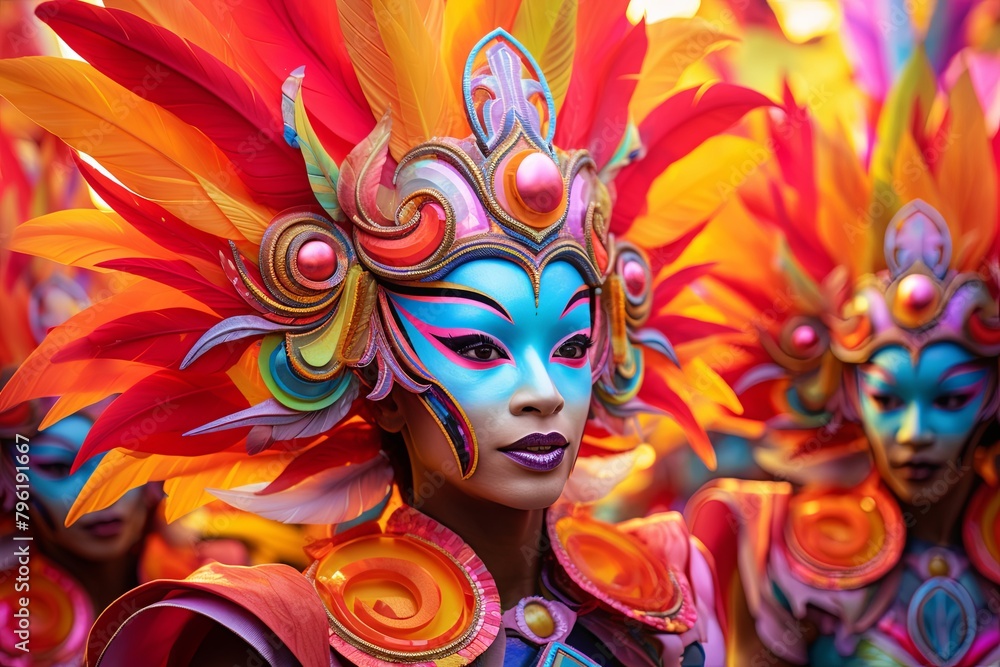 Vibrant Carnival Parade Gradients: Joyous Procession Spectrum Splendor