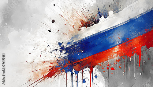 Vibrant russian flag photo