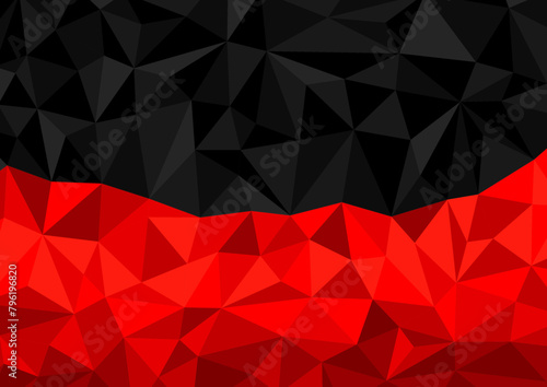 赤と黒のかっこいいポリゴン背景　幾何学模様　パターン 　サイズ比率3:4