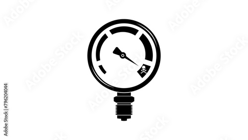 High Pressure Sign, black isolated silhouette