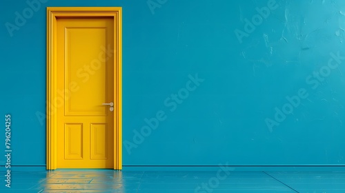 青い壁と黄色いドア  © 敬一 古川