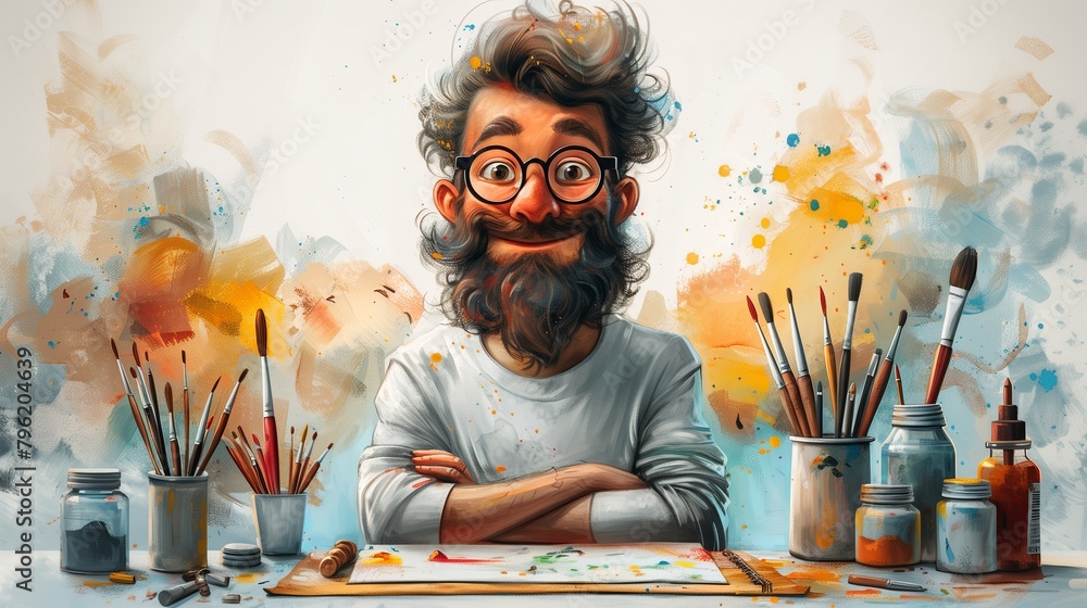 © Pattarin - People have a lot of creative artistic ideas that come out of their colorful heads and have the tools to paint art. © Pattarin - People have a lot of creative artistic ideas that come out of their colorful heads and have the tools to paint art.