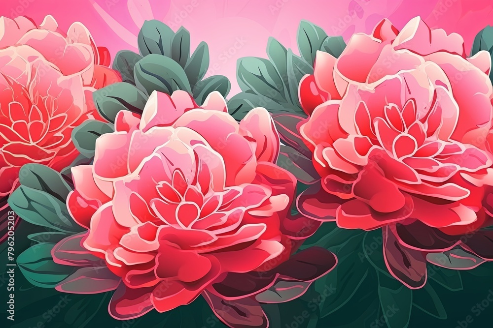Blooming Cactus Flower Gradients - Artistic Banner, Flower Color Gradient