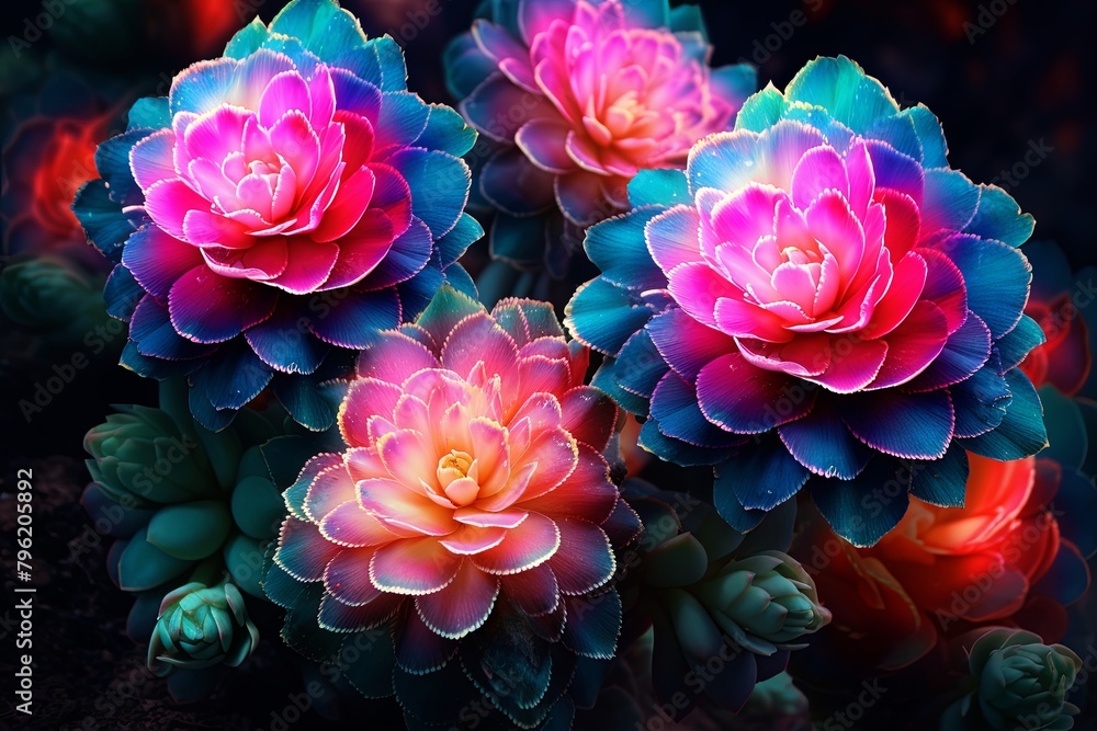 Blooming Cactus Flower Gradients Festival Wallpaper - Vibrant Cactus Artwork Blooming Cactus Flower Gradients Festival Wallpaper - Vibrant Cactus Artwork