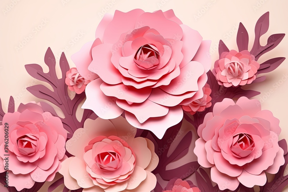 Fototapeta premium Cactus Gradients: Elegant Blooming Floral Mix Minimal Poster