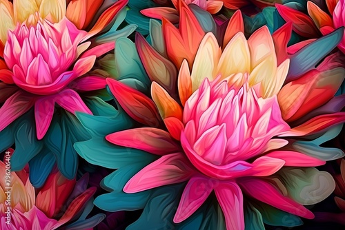 Wallpaper Mural Blooming Cactus Flower Gradients Trendy Banner: Bright Flower Flow Torontodigital.ca