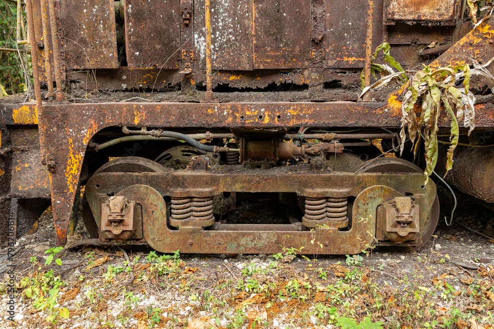  railway train engine wheels old rusty