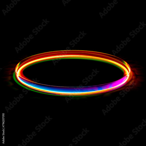 Glowing object on black background with glow ring in the middle.