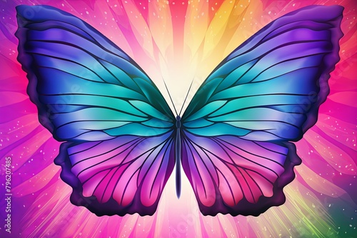 Bright Butterfly Wing Gradients Event Poster   Colorful Wing Scene