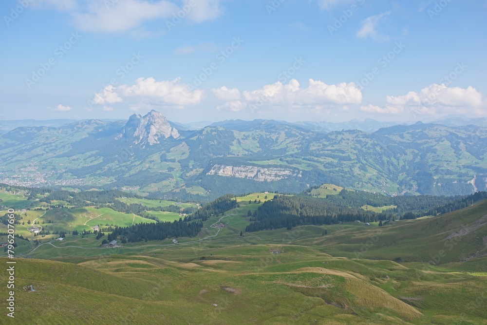 Naklejka premium The ridge hike “Klingenstock – Fronalpstock” is a very beautiful hike in central Switzerland. 