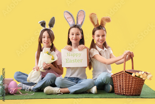 Cute little girls celebrati...