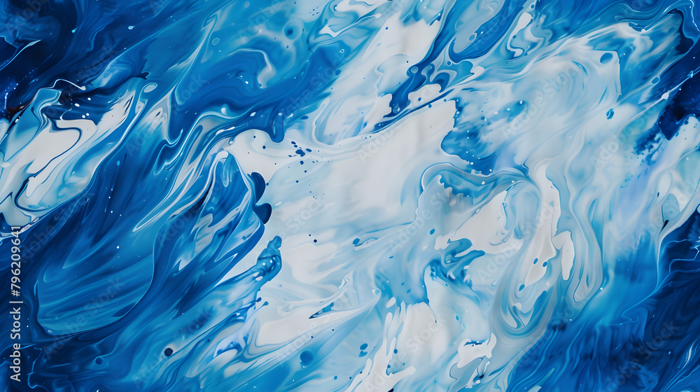 Vivid shades of blue swirl together in this seamless watercolor pattern, evoking the fluid motion of ocean waves, ideal for artistic backdrops and creative fabric designs Vivid shades of blue swirl together in this seamless watercolor pattern, evoking the fluid motion of ocean waves, ideal for artistic backdrops and creative fabric designs