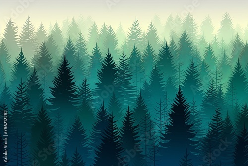 Northern Pine Forest Gradients - Abstract Hipster Design