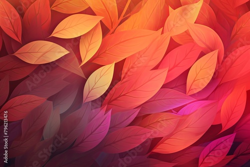 Autumn Gradient: Rustling Leaves Glow - Digital Image