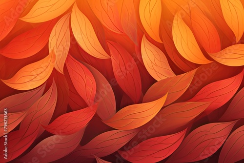 Bedazzling Autumn Glow  Rustling Leaves Gradients Poster in Orange Red