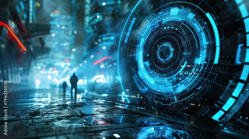 futuristic representation of an insurance company utilizing advanced technology to provide personalized and proactive protection. futuristic representation of an insurance company utilizing advanced technology to provide personalized and proactive protection.