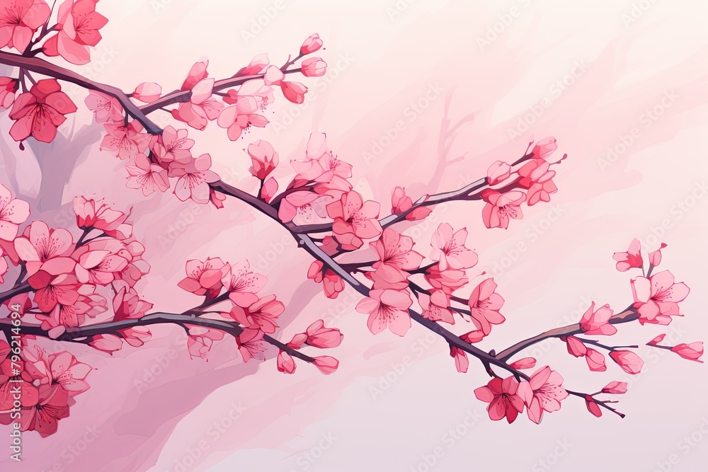 Sakura Cherry Blossom Gradients - Serene Cherry Bloom Hues