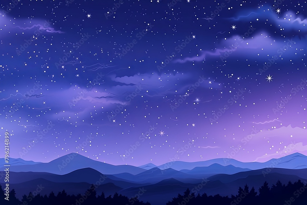 Starry Night Sky Gradients - Celestial Artistic Banner in Dawn & Dusk Gradient