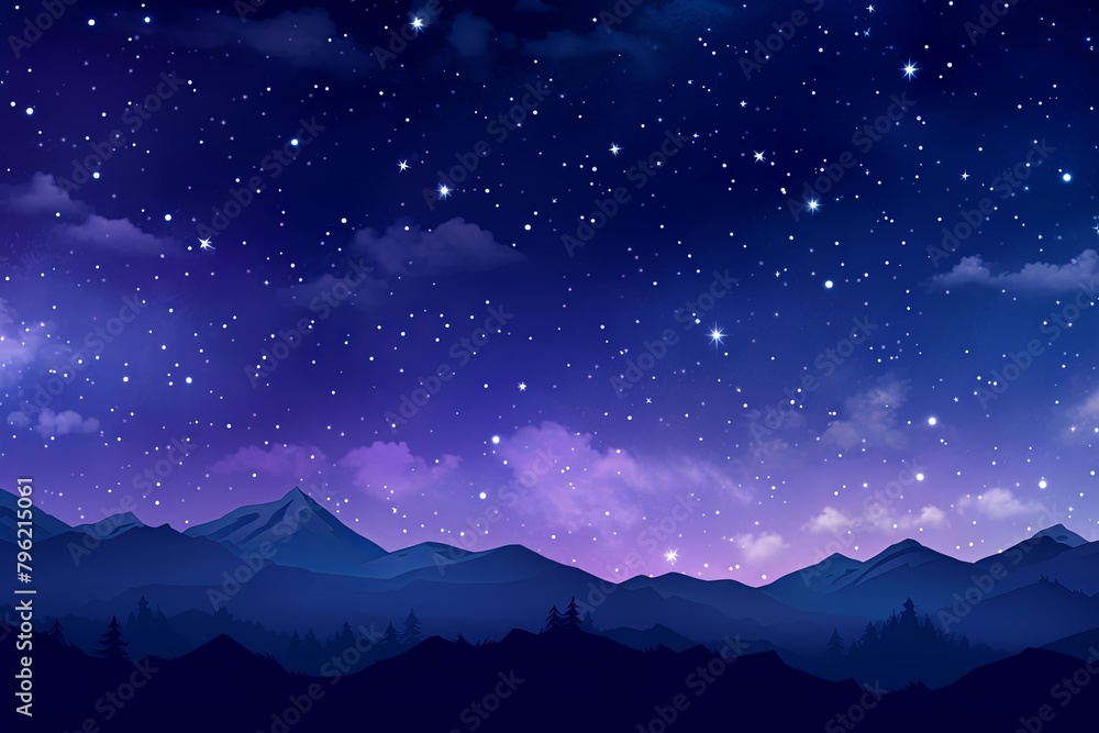 Starry Expanse: Vivid Night Sky Gradient Website Background