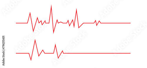 Heartbeat Line in Heart on white background. Heart line icon. Vector illustration